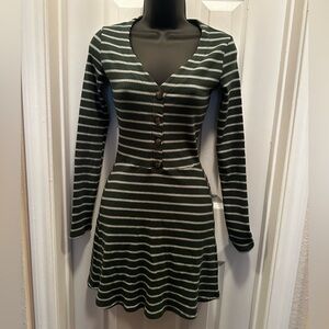 Reformation Jeans new with tag never worn, .Striped Green and White Dress